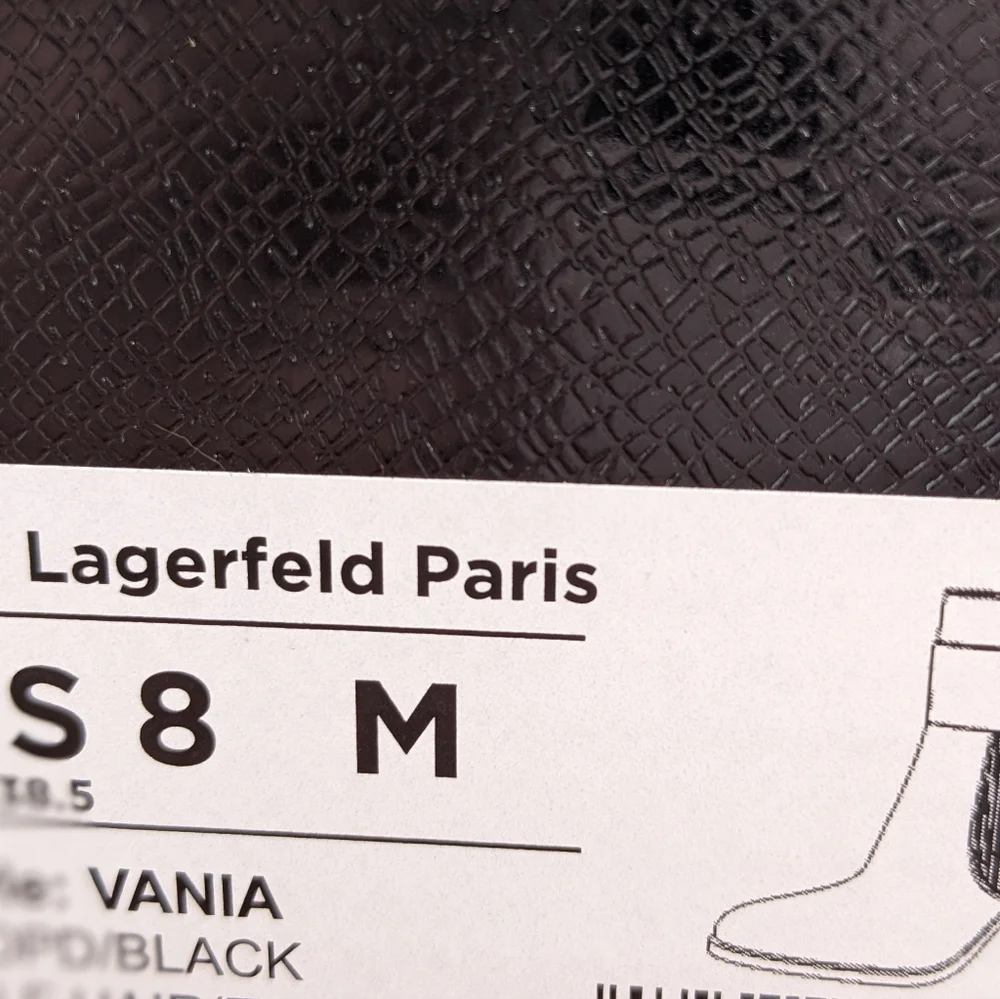 Leopard print Karl Lagerfeld leather bootie, size 8